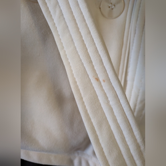 J2 Jou Jou Double Breasted Peacoat White Cream Belted Coat Jacket Sz. M - Picture 12 of 12